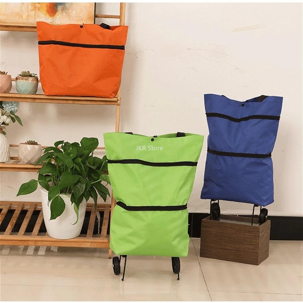 Foldable Portable Shopping Cart with Wheels Lightweight Backpack Hand Cart for Home Outdoor