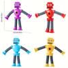 8-Piece Retractable Robot with Suction Cups - Perfect for Halloween and Christmas Gifts, Durable Plastic, Multi-Colored, Stretchable