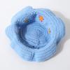Women Handmade Crochet Breathable Knitted Hat Vibrant Bucket Hat Cute Plush Hat Fashion Floral Pattern Colorful 56-58cm