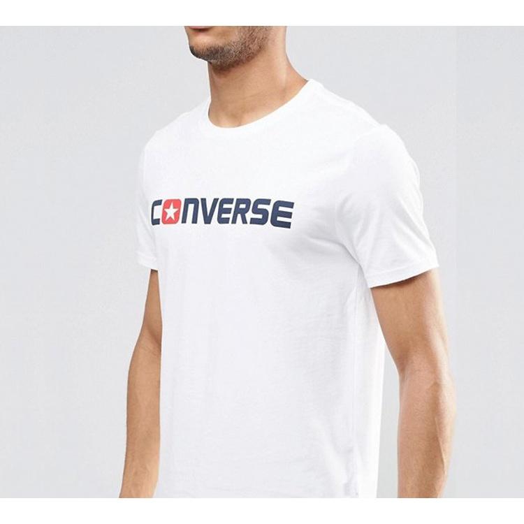 Men's Converse Pure Cotton Alphabet Short Sleeve White 10001970-A01