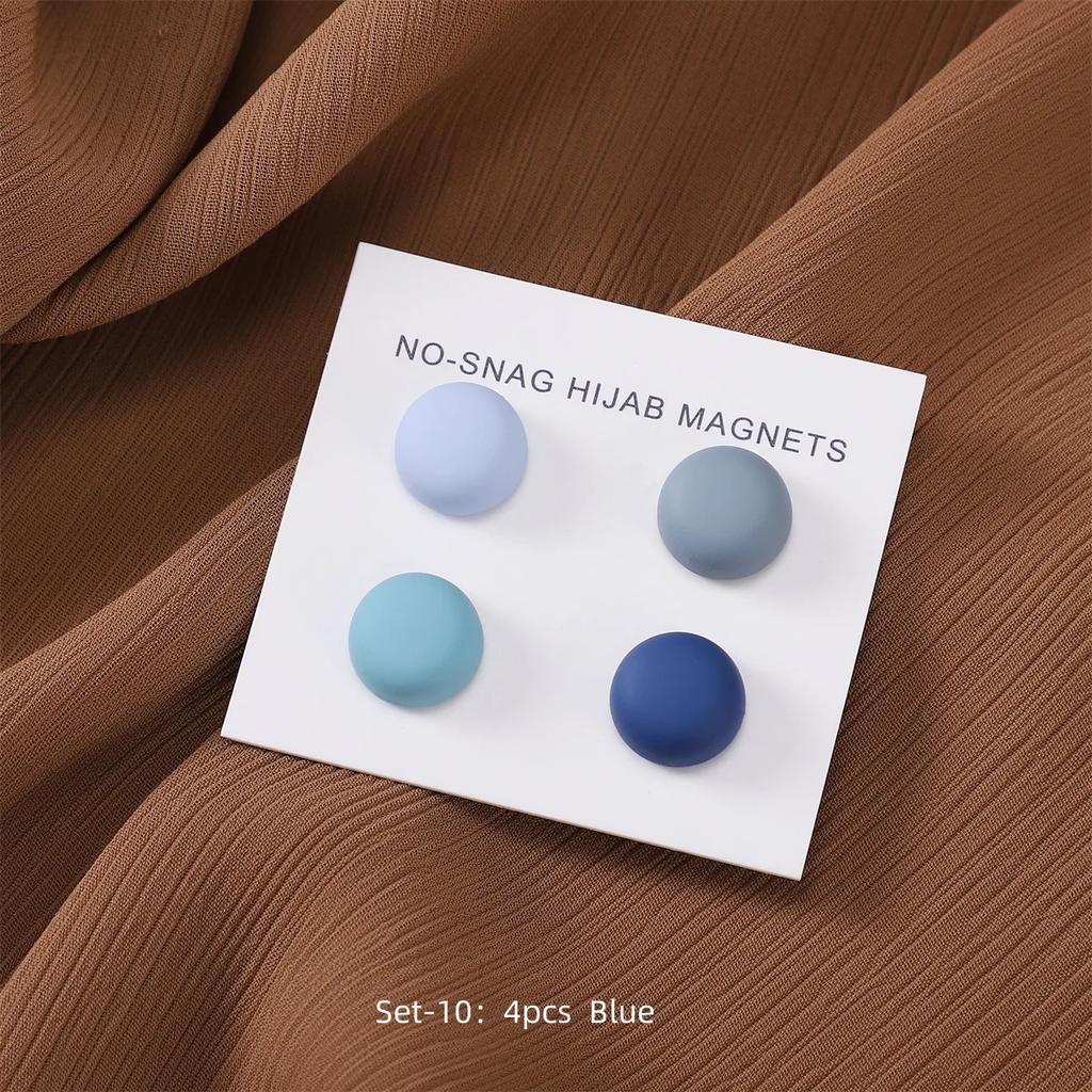 4pcs / Card Matte Magnet Hijab Pins Brooch Headscarf Women Shawl Strong Magnetic Button Headscarf Accessories