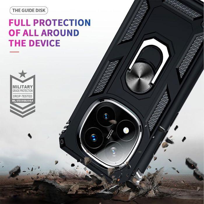 Coque de protection - E.F.CONNECTION - Pour Xiaomi Redmi Note 14 Pro 5G - Antichoc - Rigide Hybride - Noir