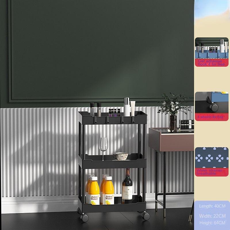 3 4-уровневые полки для хранения тележек на колесиках Многофункциональная тележка для хранения с колесами Простая сборка для ванной комнаты, кухни