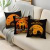 Модный классический оранжевый Хэллоуин, лунная ночь, летучая мышь, призрак, льняная наволочка, декоративная наволочка для дивана, гостиной, вечеринки