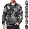 Мужской свободный повседневный свитшот на молнии 1/4, модный топ с длинным рукавом и принтом, с карманами