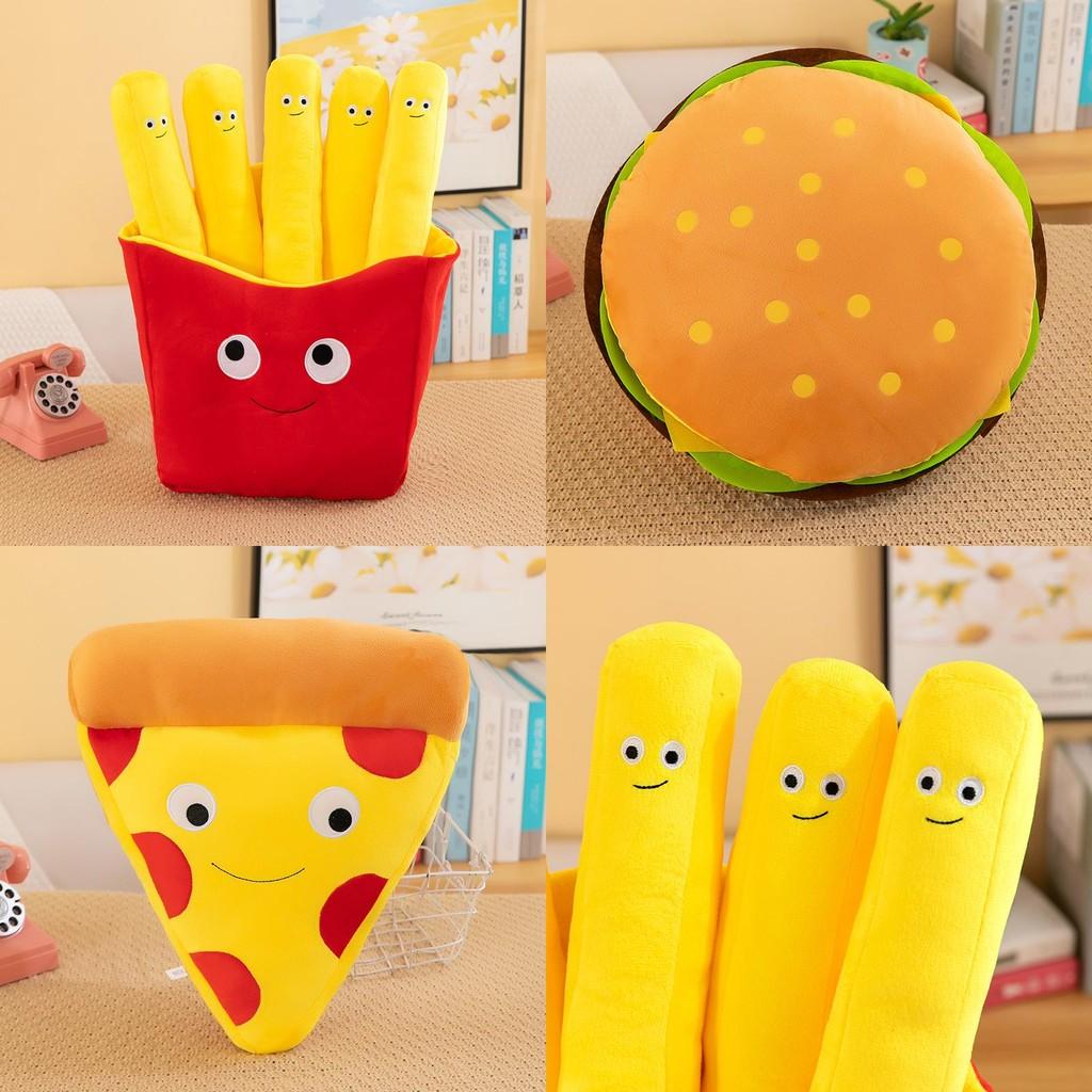 Fast Hamburgers Pizza Food Styling Plush Doll Childrens Birthday Decor Gifts