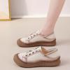 Genuine Cowhide Mom Shoes, Round Toe Versatile Casual Leather Shoes, Spring Summer Soft‑Sole Wear‑Resistant Flat Loafers for Women SA‑1011