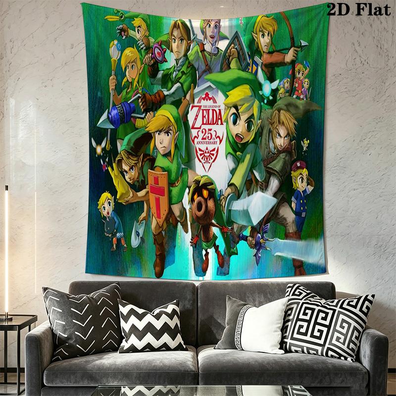 Legend Zelda 25Th Anniversary Tapestry Background Cloth Wallmounted Wall Covering Decoration Work Of Art Background Cloth