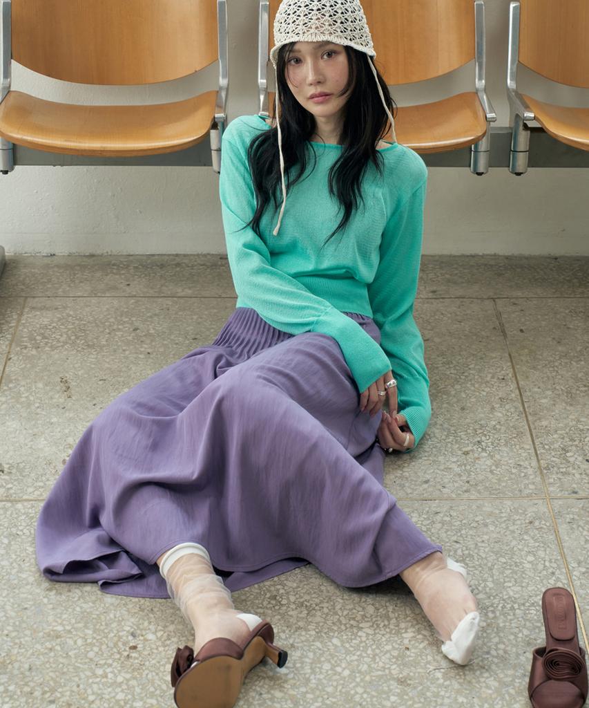 Юбка-клеш с защипами 'Moss' от Moleubeu13 (Пудровый фиолетовый)