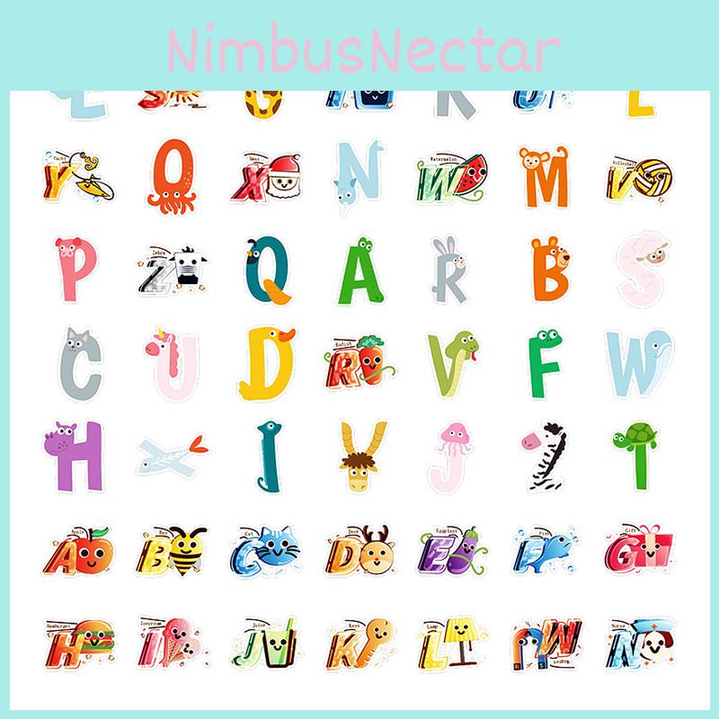 Клейкие стикеры Alphabet Lore для украшения чемодана/тележки 52 шт.