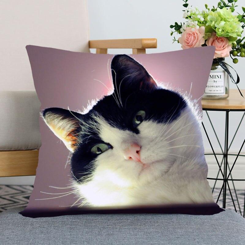 45x45 см полиэстер, Новое поступление, наволочка с изображением кошки, домашнего декора, наволочка, наволочка на невидимой молнии
