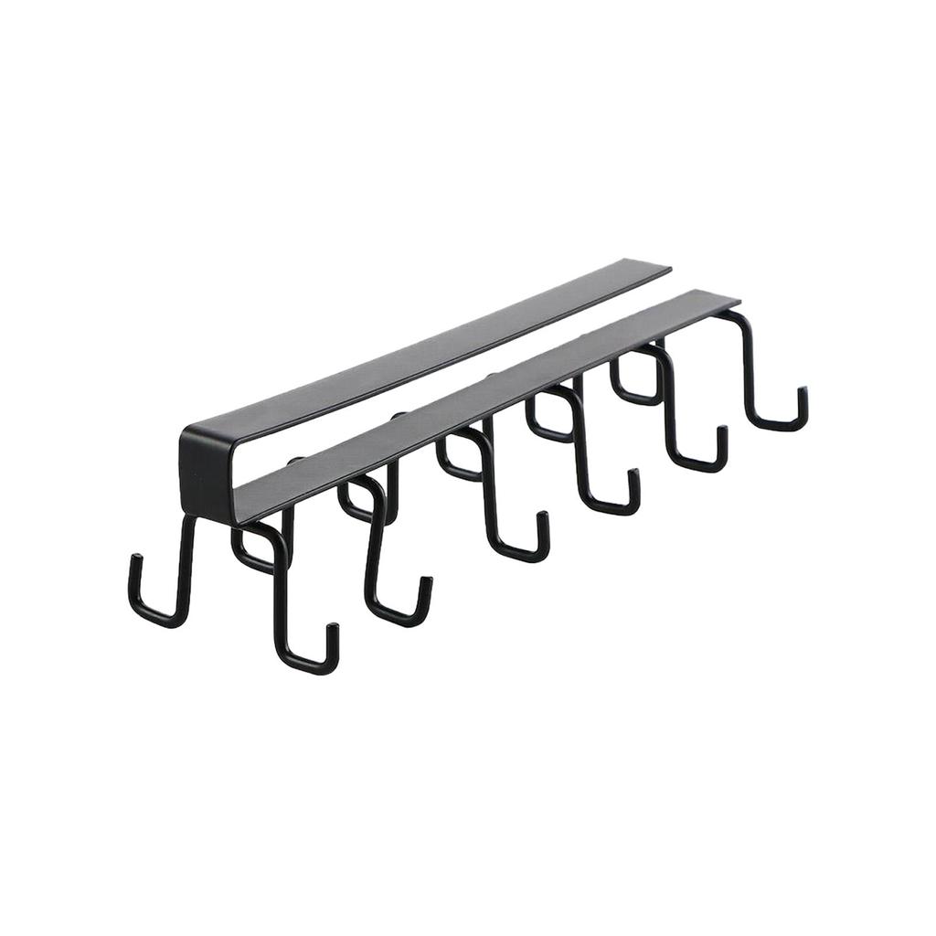 Железный подстаканник под шкафом-подставка для кофейной чашки для кухни, двухрядный крючок-подвеска, крючки, стойка