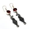 Mozambique Garnet Gemstone 925 Silver Plated Handmade Jewelry Earring 2.38"