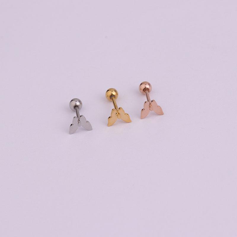 Vogue Small Cartilage Stainless Steel 2022 New 1PC 20G Trend Screw Back Piercing Jewelry Stud Earring Charming