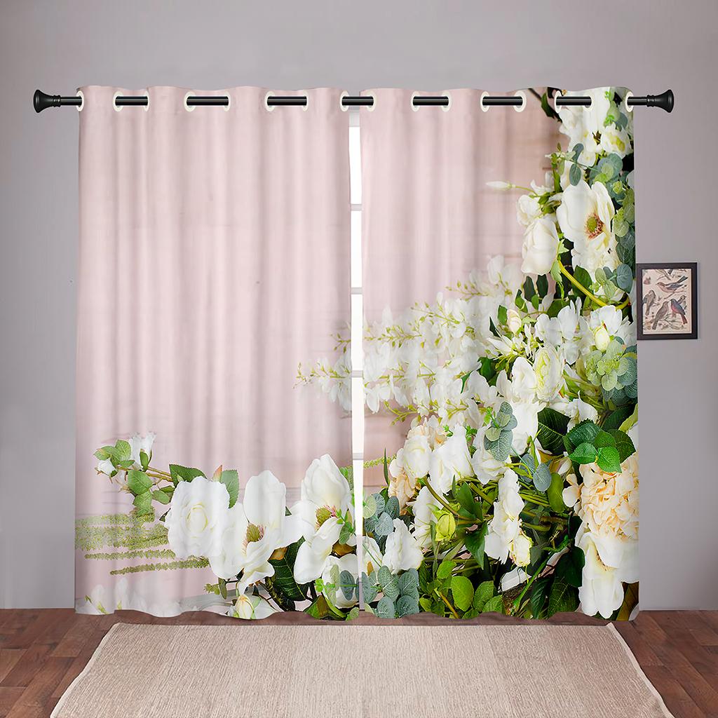 Thick 90% Shading Colorful Flawer Floral Girl Blackout Window Curtains For Kids Bedroom Living Room Bathroom Kicthen Door Home