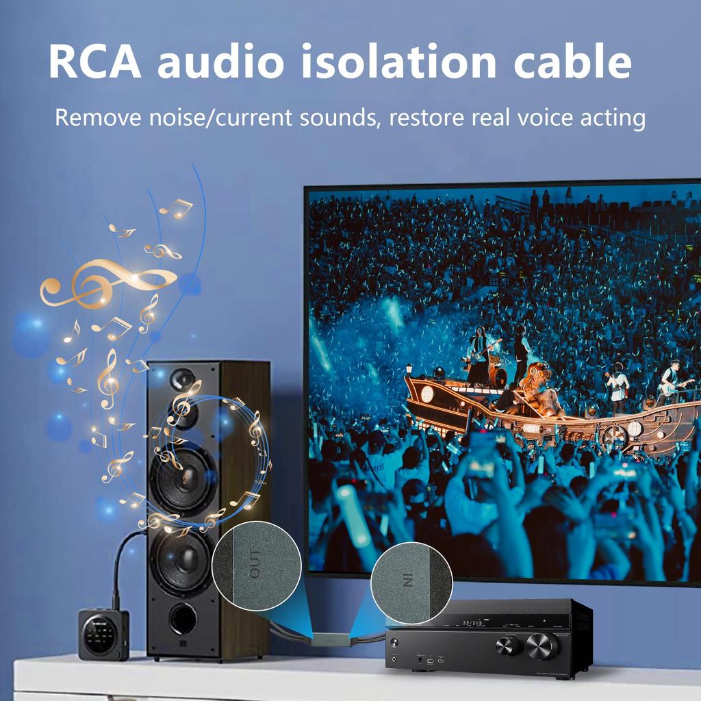 CERRXIAN RCA Noise Isolator RCA Audio Noise Canceller Ground Loop Noise Isolator Use Jack Audio Cable To Eliminate Hum Noise In Car Stereo Audio/Home