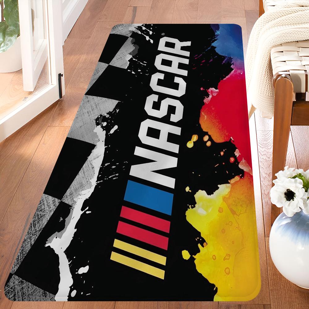 N-NASCARS Racing Car Hallway Carpet Non-Slip Laundry Room Mat Laundry Decor Balcony Child Living Room Toilet Rug
