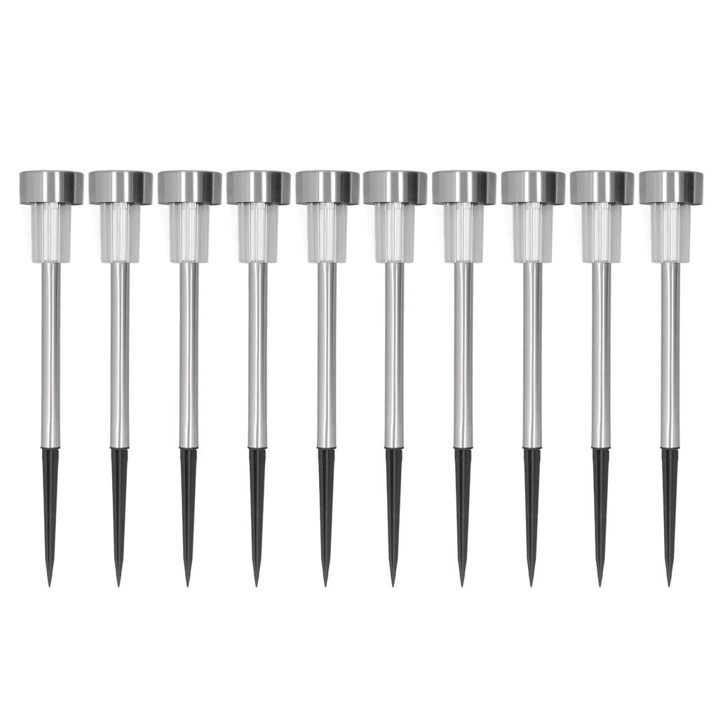 10Pcs Solar Lawn Lamp LED Landscape Garden Lights IP44 Waterproof Stainless Steel for Outside Yard