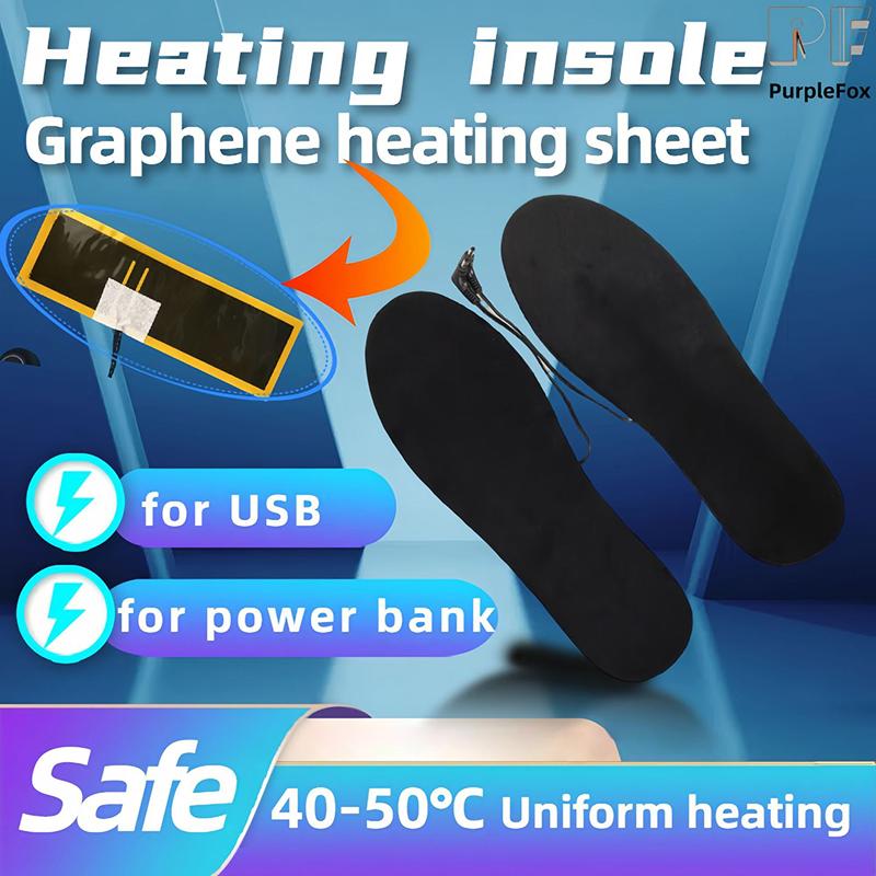 USB Heating Insole, Electric Heating Foot Warmer, Rechargeable Power Bank Heating, Washable, Size Can Be Cut