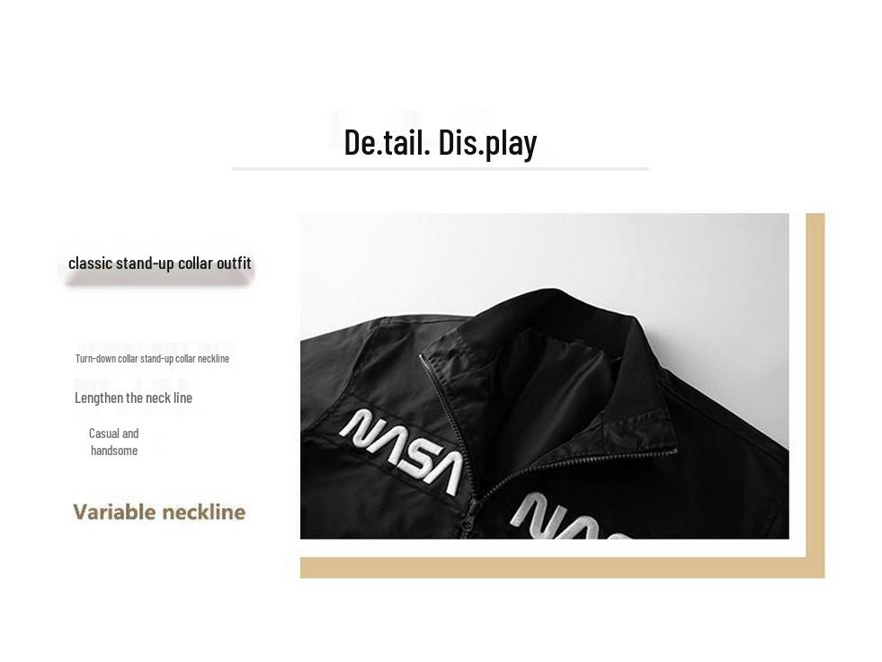 Мужская лётная куртка NASA однотонная - Повседневная, тонкая, модная спортивная куртка