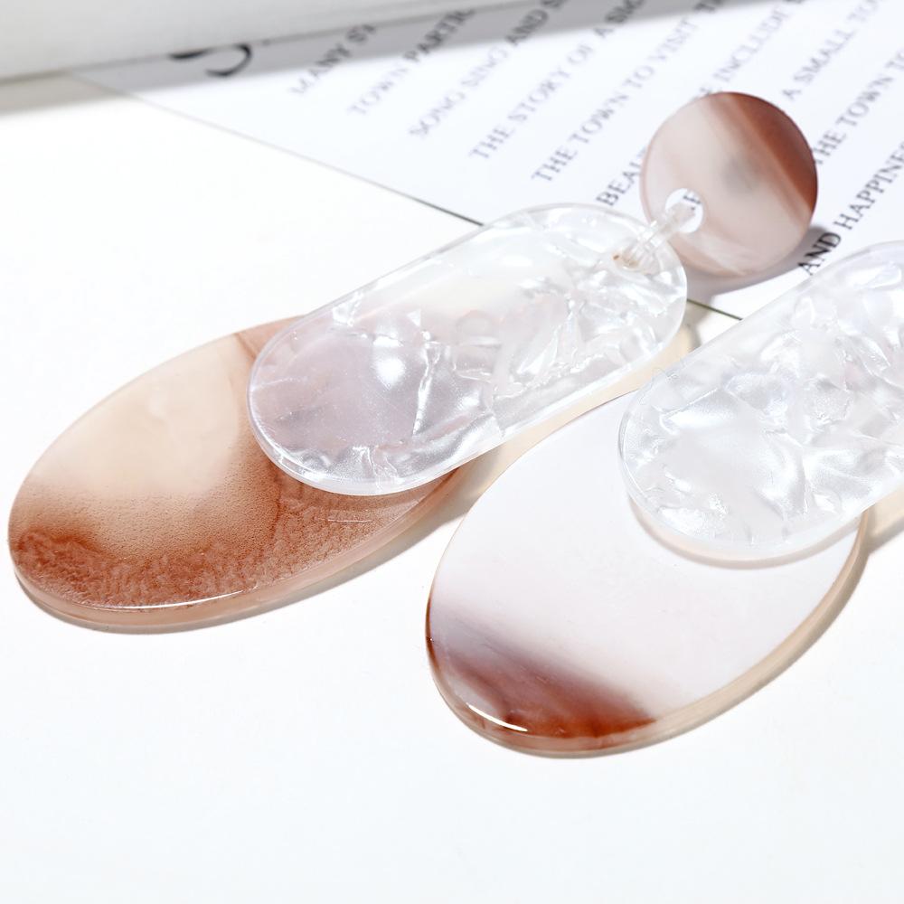 Европейские и американские преувеличенные овальные серьги для женщин, корейская версия, многослойные геометрические акриловые серьги с леопардовым принтом