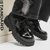 Новые мужские туфли из лакированной черной кожи в стиле business casual, дерби с большой головой, нишевые, низкие, на толстой подошве с увеличением роста, мужская обувь Z13