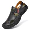 Летние мужские сандалии из воловьей кожи с закрытым носком, летние кожаные сандалии для вождения из натуральной кожи, нескользящая пляжная обувь с мягкой подошвой