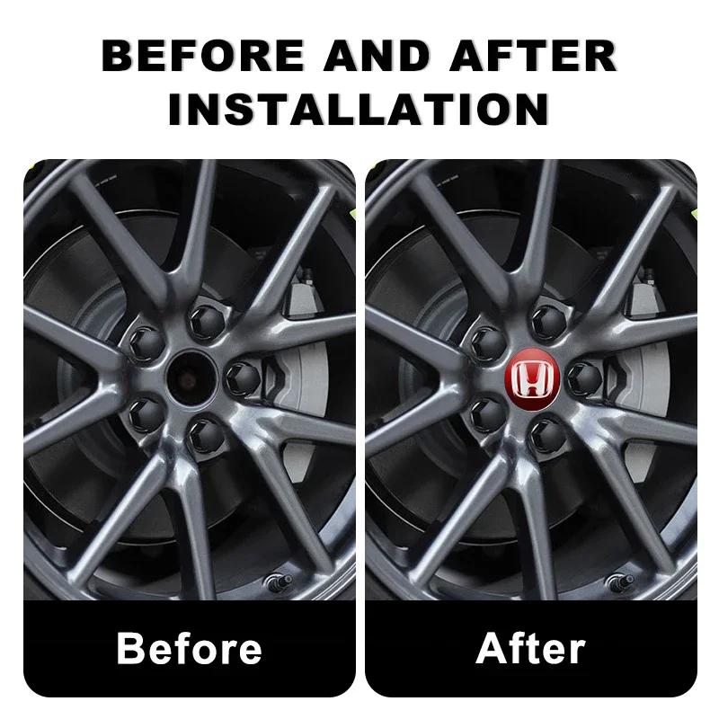 Для Honda 56 мм Наклейки с логотипом на центральную заглушку колесного диска Автомобильный стайлинг Эмблема на диск Для Honda Mugen Power TypeR Accord FIT HRV CRV Odys