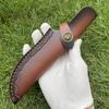 23 CM Fixed Blade Knife Straight Holder Cowhide Scabbard Knife Cover Leather Sheath Case Hunting Knife Holsters Belt Buckle