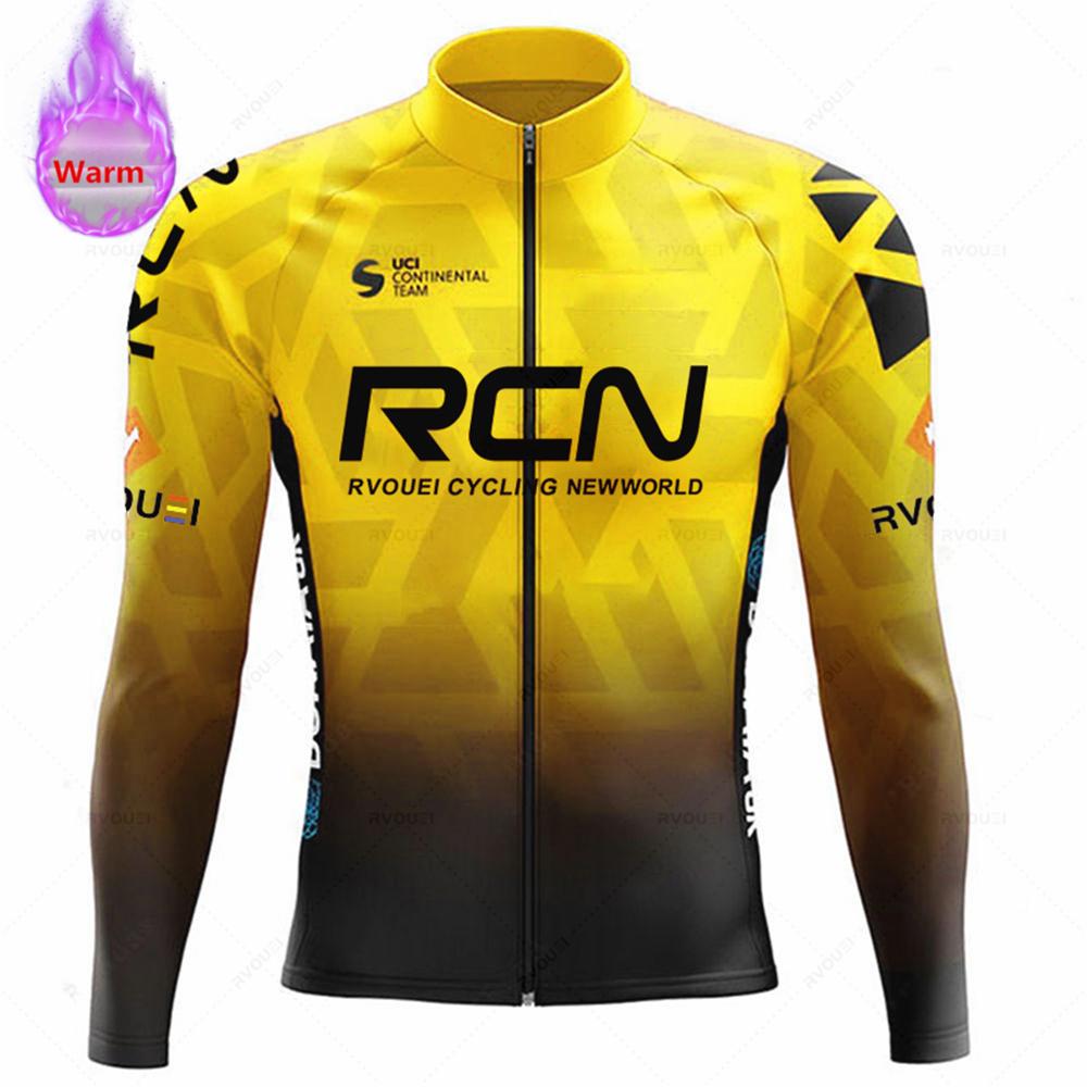 2023 Rcn Team Winter Cycling Clothing Thermal Fleece Bicycle Jersey Set MTB Clothes Road Bike Uniforme Ropa Ciclismo Invierno