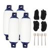 4Pcs Inflatable Boat Bumper with 2m Black Rope Ribbed Buoys Docking for Yacht Pontoon Fishing Boats Marine Protection