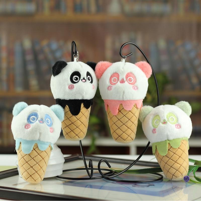 Cute And Adorable Cone Panda Keychain Plush Toy Bag Pendant