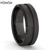 8 мм черное модное кольцо для мужчин из сплава с простой канавкой и матовой матовой поверхностью, мужские обручальные кольца, мужские кольца на годовщину