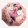 1pc Disney Minnie & Butterfly Automatic 3-Fold Umbrella Design, Cute Cartoon Pattern, Portable Outdoor Umbrella, Perfect, Holiday Gift for D