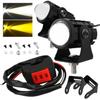 PIENSE Motorcycle Fog Light with 2 LEDs/Switch Included, Small, Waterproof, White, Yellow, High/Low Switch,