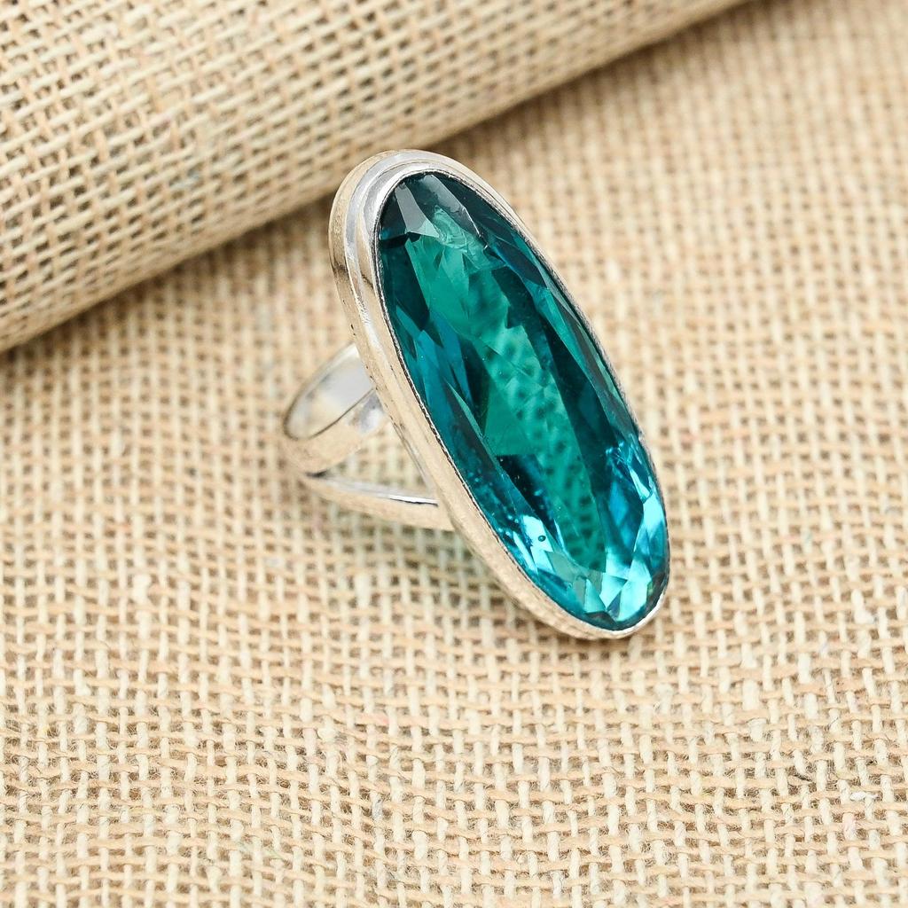 Unique Apatite Gemstone Ring 925 Sterling Silver Jewelry Handmade Design For Women Gift