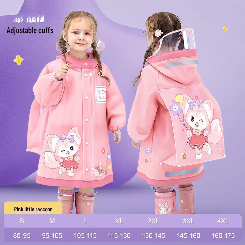 Детский плащ-пончо Bemei из ЭВА - Новый стиль для девочек, с местом для школьного рюкзака, цельный для детского сада и школы