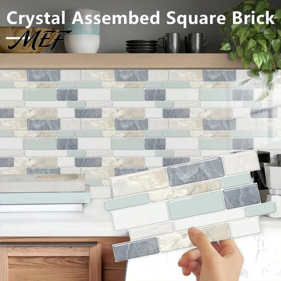 Peel Stick Floor Tiles 12Pcs Self?Adhesive Tile Stickers, 2D Waterproof Oil?Proof Wall Decals with Wear Resistant Decorative Sheets Xmas Tree Faux