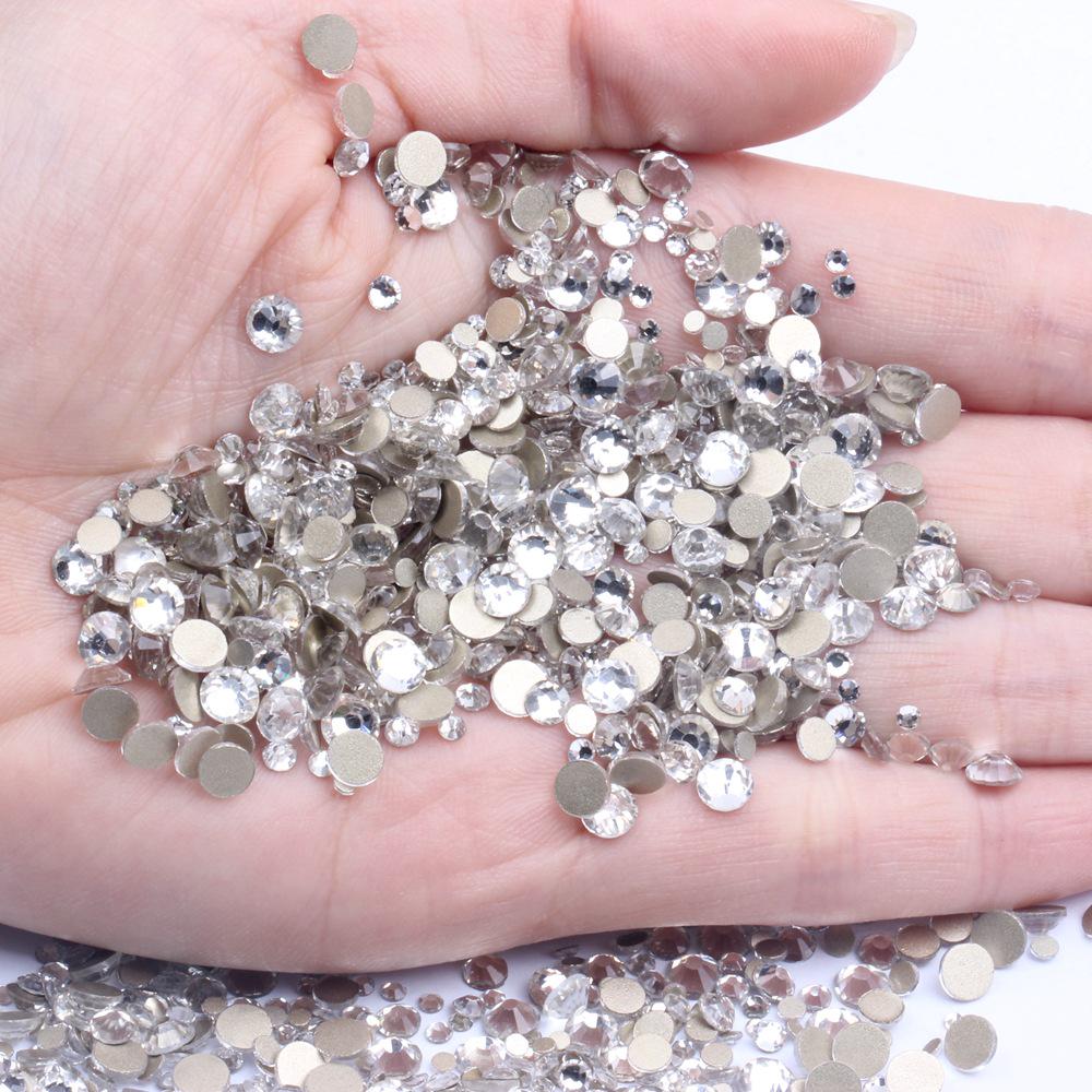 Золотистое дно Стразы Плоская спинка AB Белые стразы - Разные модели для DIY украшений и украшения телефона