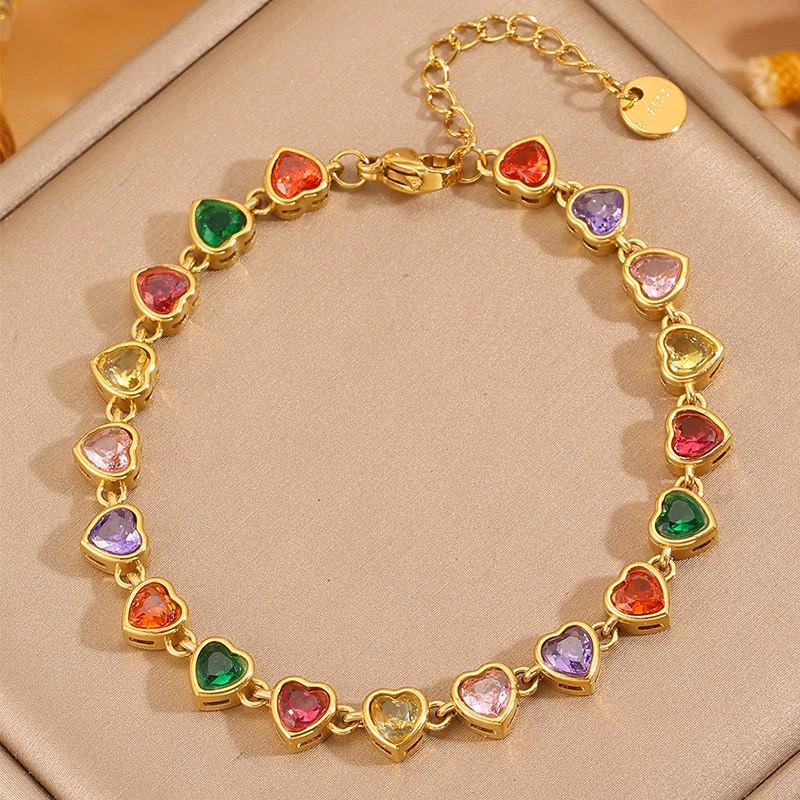 Роскошный браслет с четырехлистником: Позолоченная 18K, Невыцветающая Титановая Сталь с Алмазными Акцентами