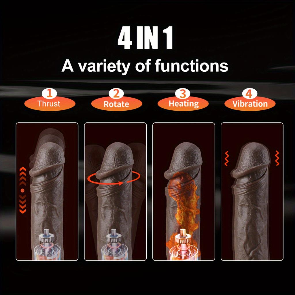 8,7-дюймовый телескопический вибрирующий дилдо – реалистичный вибратор-дилдо с подогревом 4 в 1 с вращением, 5 режимами толчков и 9 режимами вибрации, игрушка с дистанционным управлением для мужчин и женщин