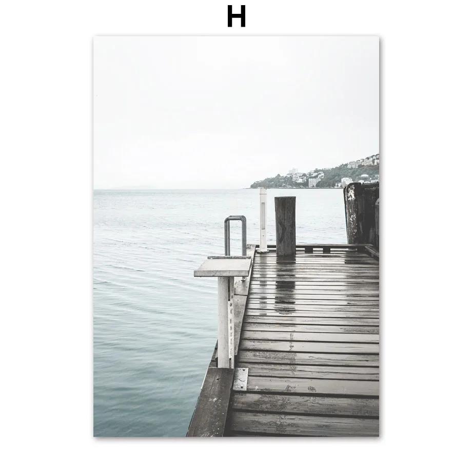 Beach Shell Starfish Bridge And Prints Wall Art Nordic Posters Canvas Painting Wall Pictures For Living Room Marine Style Decor