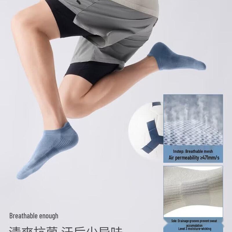 Beneunder Men's Breathable Anti-slip No-Show Socks
