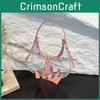 Pvc Clear Handbag For Women Summer Trend Small Crescent Shape With Mobile Pocket For Daily Fashion