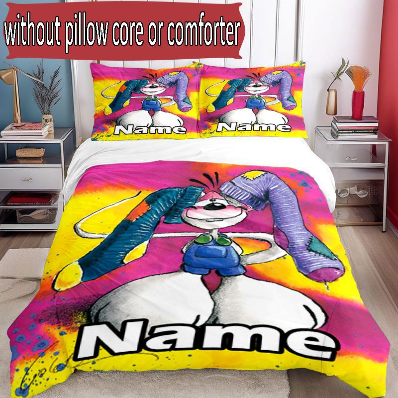 3pcs Duvet Cover Set (1*Duvet Cover + 2*Pillowcase, Without Core), Custom Name Diddl Pattern Bedding Set, Home Bedroom Decor Gift