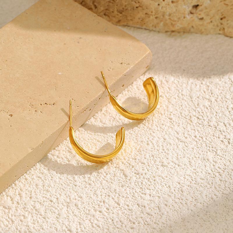 Горячая Распродажа Серьги из Титановой Стали 18K Золота Роскошные Премиум Серьги-Гвоздики из Нержавеющей Стали 316 Минималистичные Не Тускнеющие Серьги