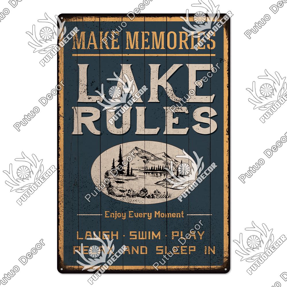 Decor Beach Vintage Plaque Metal Plate Retro Tin Signs Summer Wall Art Poster Seaside Tiki Bar House Room Iron Painting