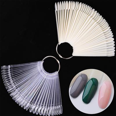 50 шт., накладные ногти, веерообразная палитра, дисплей, акриловая тренировочная таблица цветов для лака для ногтей с кольцом