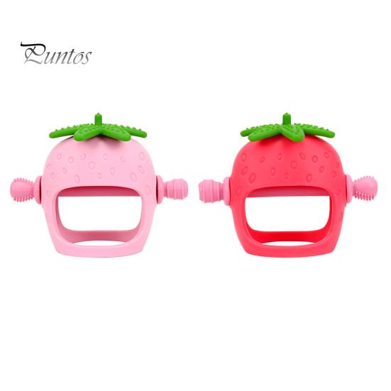 Игрушка для прорезывания зубов у детей от 0 до 24 месяцев. Облегчает боль в деснах с помощью прорезывателя в форме клубники. Пищевой силикон. Легко моется. Игрушка-поезд для облегчения прорезывания зубов.
