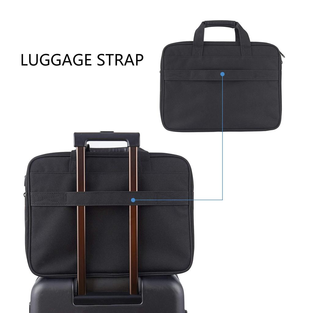 KROSER Business Bag Computer Bag Inch PC Bag Computer Case PC Bag Large Capacity Inch Bag Expandable Gusset Crossbody Bag Large Repellent Black Men's